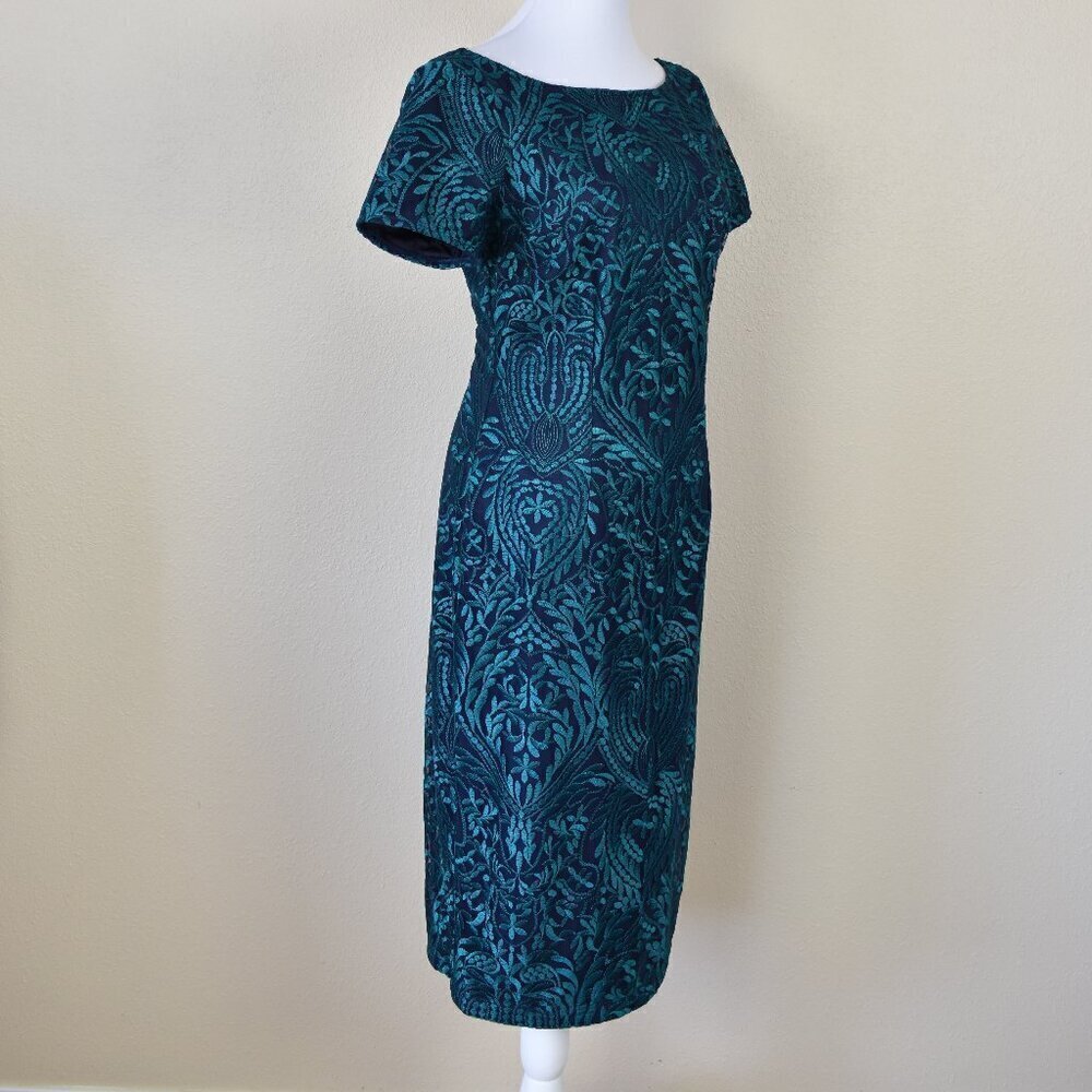 JS Collections Embroidered Cocktail Midi Dress 6 - Picture 5 of 9